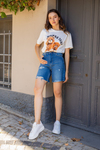 Yüksek Bel Denim Şort - MAVİ
