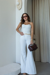 Yüksek Bel Flare Jean - BEYAZ