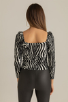 Zebra Desenli Bluz - SİYAH
