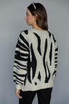 Zebra Desenli Kazak - SİYAH