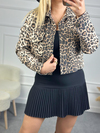 Leopar Gabardin Ceket SİYAH-23KDIS000047