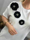 Papyonlu Taşlı Tshirt BEYAZ-23YUST000067