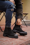 Agusto Black Suede Men Leather Shoes