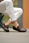 Dark Brown Men Leather Shoes