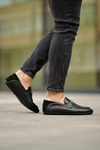 Dark Black Men Leather Shoes