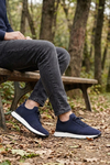 Delta Lacivert Mavi Triko & Hakiki Deri Sneaker