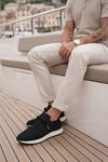 Delta Siyah-Turuncu Triko & Hakiki Deri Sneaker