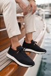Delta Siyah-Turuncu Triko & Hakiki Deri Sneaker