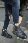 Ferro Dark Blue Men Leather Shoes