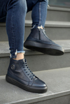 Ferro Dark Blue Men Leather Shoes