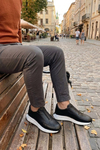 Hunter Hakiki Deri Siyah Erkek Sneaker
