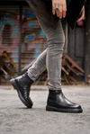 Monster Siyah Erkek Deri Ayakkabı