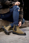Monster Green Nubuck Men Leather Shoes