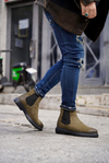 Monster Green Nubuck Men Leather Shoes