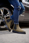 Monster Green Nubuck Men Leather Shoes