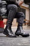 Rims Black Men Leather Shoes
