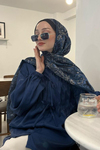 Ayşenur Kılıç'ın Tercihi Diamond Lacivert Nilla Pamuklu Şal