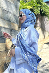 Azure Blue Comfy İpek Şal