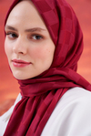 Dama Jakar İtalyan İpekli Şal Bordo