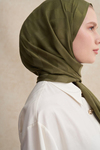 Dama Jakar İtalyan İpekli Şal Zeytin Yeşili