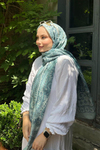 Esra'nın Tercihi Hues Mavi Comfy İpek Şal