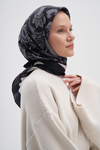 Etnic Siyah Mulbary İpek Eşarp