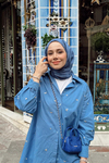 Feyza Hakyemez'in Tercihi Dama Jakar İtalyan İpekli Şal İndigo