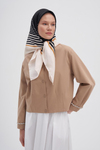 Geometry Camel Mulbary İpek Eşarp