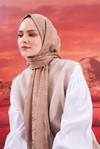 Kazayağı Jakar İtalyan İpekli Şal Vizon