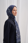 Midnight Lacivert Comfy İpek Şal
