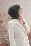 Monogram Jakar İtalyan İpekli Şal Haki
