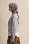 Organik Kırışık Eşarp Küllü Gri