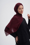 Organik  Kırışık  Şal Koyu Bordo