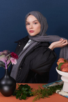 Pirizma Desen Jakar İpekli Şal Gri