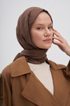 Simetrik Jakar İtalyan İpekli Şal Küllü Kahve
