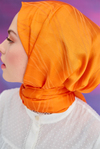 Simetrik Jakar İtalyan İpekli Şal Turuncu