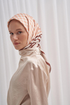 Twill Eşarp Dalee Desen Vizon