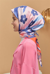 Twill Eşarp Mini Flowers Desen Pembe
