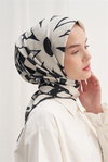Twill Eşarp Moni Siyah Desen