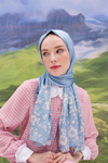 Violet Mavi Twill Şal 