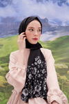Violet Siyah Twill Şal 