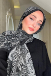 Zehra'nın Tercihi Ethnich Siyah Comfy İpek Şal