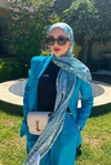 Zehra'nın Tercihi Hues Mavi Comfy İpek Şal
