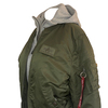 Alpha Industries Gri Şapka Detaylı Haki Mont - S