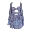 The New Arrivals Lila Çiçekli Mini Elbise - 38