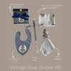 Asu Baby Vintage Bear Lacivert Organik Pamuk Hediye Bebek Kiti
