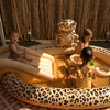 Swim Essentials Beige Leopard Fıskiyeli ve Kaydıraklı Şişme Oyun Havuzu 210 cm