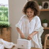 Asu Baby Ribbon Organik Pamuk Fırfırlı Müslin Panço