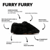 Hopfrög Furry Furry Barefoot Patik Siyah Kürk