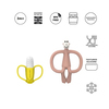 Matchstick Monkey Banana & Monkey Silikon Diş Kaşıyıcı Hediye Seti Pembe